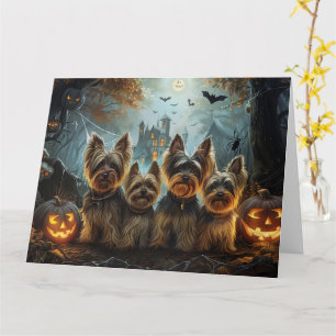 Biewer Terrier Halloween Night Doggy Delight Card