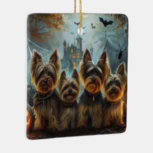 Biewer Terrier Halloween Night Doggy Delight Ceramic Ornament