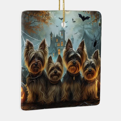 Biewer Terrier Halloween Night Doggy Delight  Ceramic Ornament