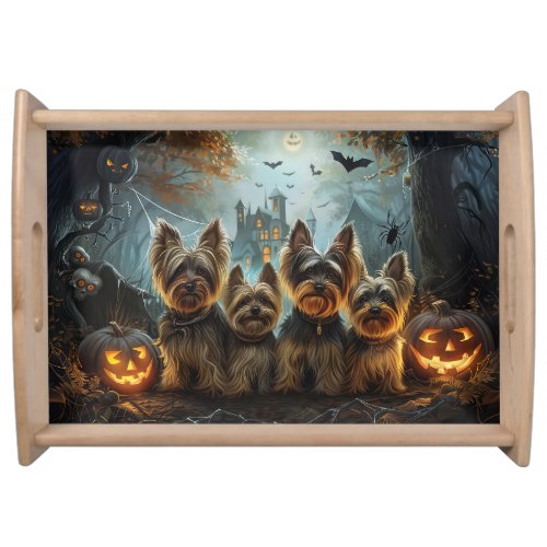 Biewer Terrier Halloween Night Doggy Delight  Serving Tray