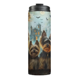 Biewer Terrier Halloween Night Doggy Delight Thermal Tumbler