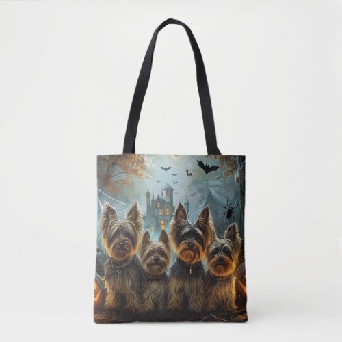 Biewer Terrier Halloween Night Doggy Delight  Tote Bag