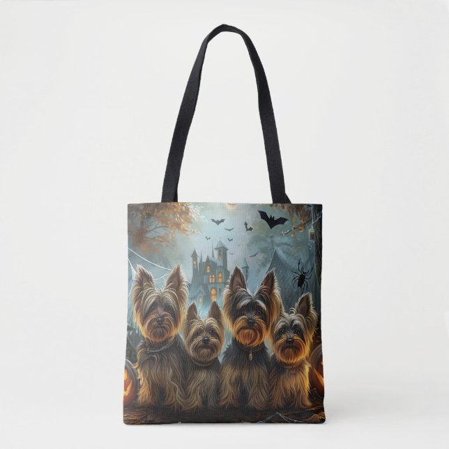 Biewer Terrier Halloween Night Doggy Delight  Tote Bag (Front)
