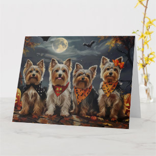 Biewer Terrier Halloween Spooky Card