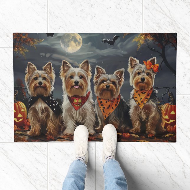 Biewer Terrier Halloween Spooky  Doormat (Indoor)
