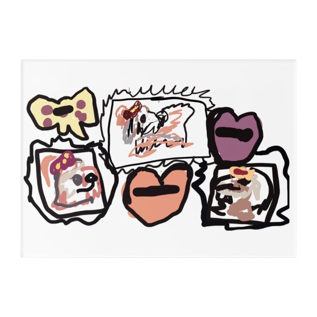  Biewer Terrier hearts Acrylic Print (Front)