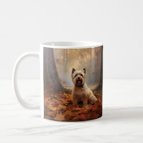 Biewer Terrier in Autumn Leaves Fall Inspire Coffee Mug