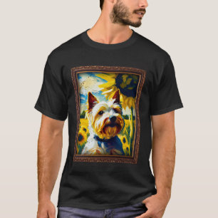 Biewer Terrier Painting Sunflower Flower Mom Women T-Shirt