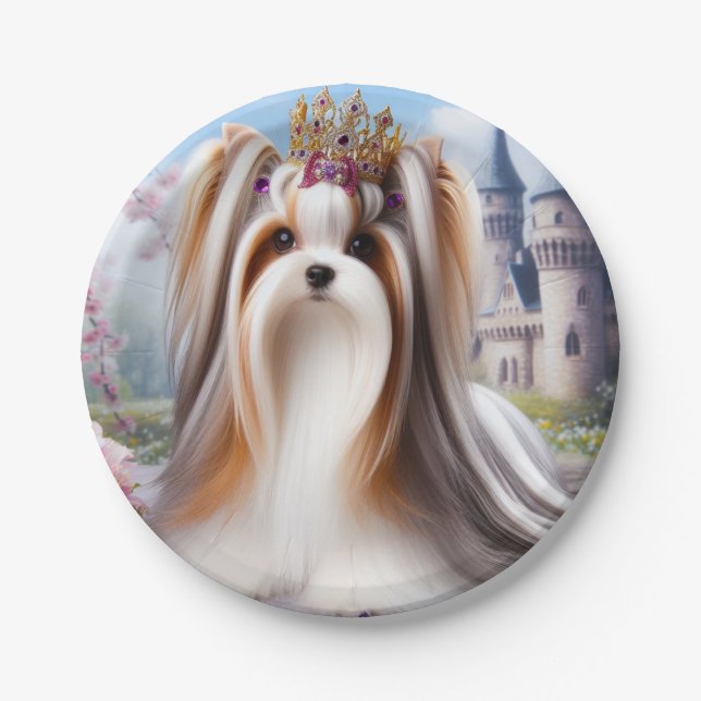 Biewer Terrier Princess Plare Paper Plates (Front)