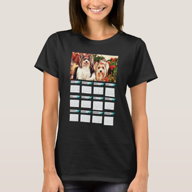 Biewer Terrier Puppies Calendar 2023 T-Shirt (Front)