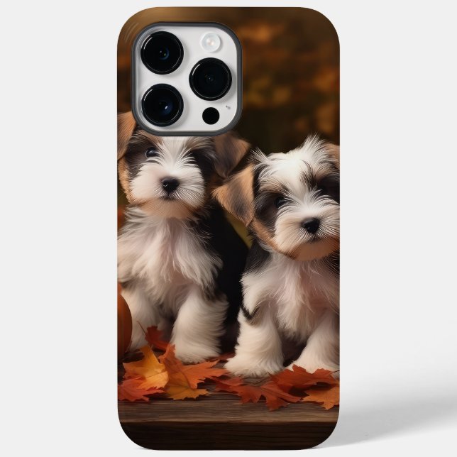 Biewer Terrier Puppy Autumn Delight Pumpkin  Case-Mate iPhone Case (Back)