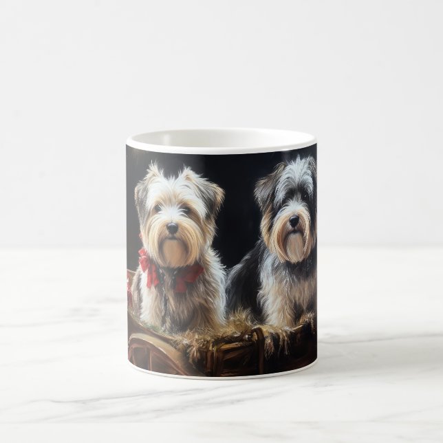 Biewer Terrier Snowy Sleigh Christmas Decor Coffee Mug (Center)