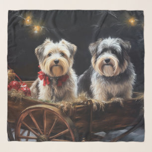 Biewer Terrier Snowy Sleigh Christmas Decor Scarf