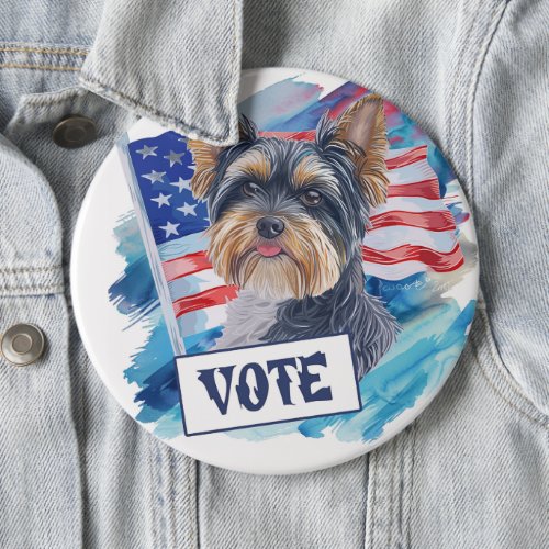 Biewer Terrier US Elections Vote for a Change Button