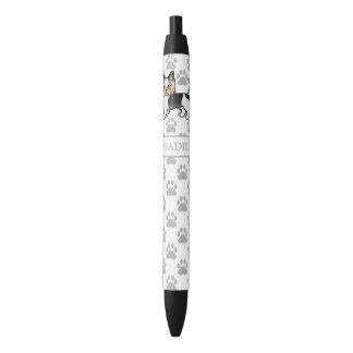 Biewer Terrier Yorkie Cartoon Dog &amp; Name Black Ink Pen