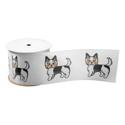 Biewer Terrier Yorkshire Terrier Cartoon Dogs Satin Ribbon