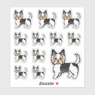 Biewer Terrier Yorkshire Terrier Cute Cartoon Dogs Sticker