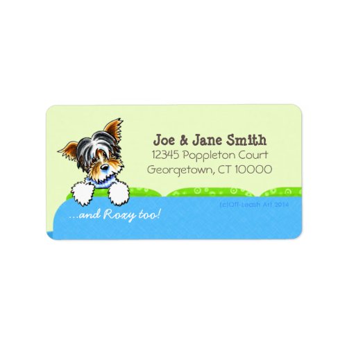 Biewer Yorkie Blue Couch Pet Name Personalized Label