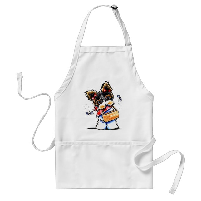 Biewer Yorkie Picnic Time Adult Apron (Front)
