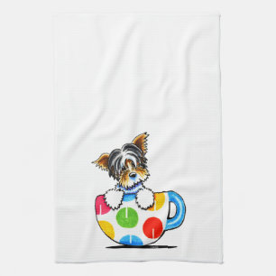 Biewer Yorkie Polka Dot Cup Towel