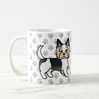 Biewer Yorkshire Terrier Cartoon Dog &amp; Paws Coffee Mug