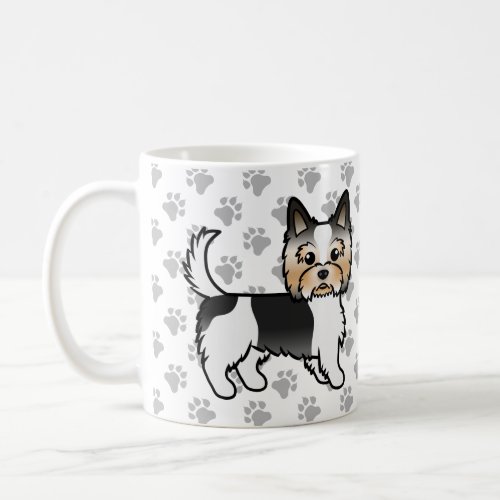Biewer Yorkshire Terrier Cartoon Dog  Paws Coffee Mug