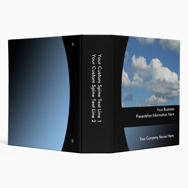 Big2" Blue Sky Custom Business Presentation Binder (Background)