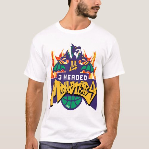 Big3 Basketball 3 Headed Monsters Flames  T_Shirt