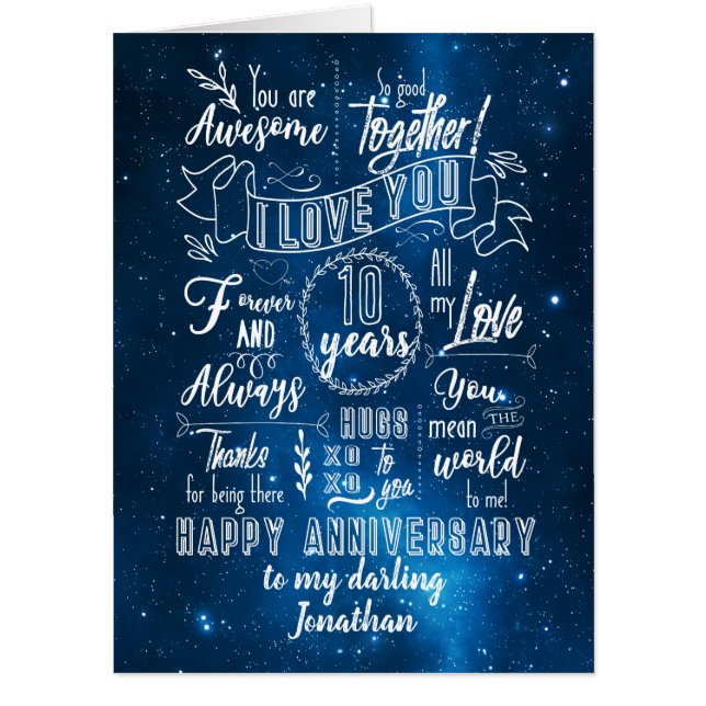 BIG 10th Anniversary Chalkboard Card (Front)