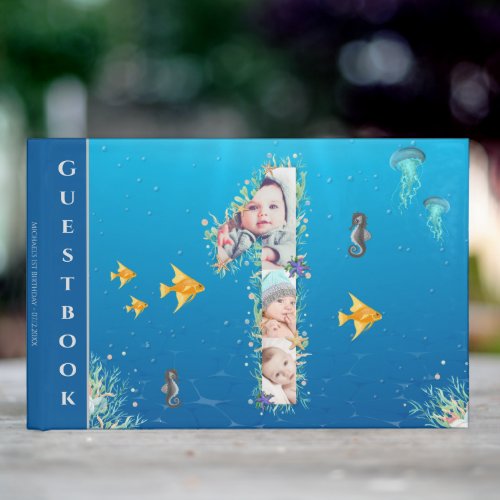 Big 1st Birthday Under The Sea Collage Photo Guest Book
