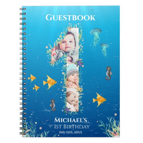 Big 1st Birthday Under The Sea Photo Guest Book