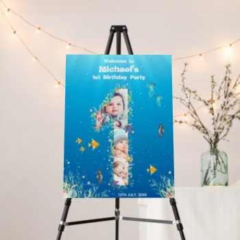 Big 1st Birthday Under The Sea Photo Welcome Foam Board by SorayaShanCollection at Zazzle