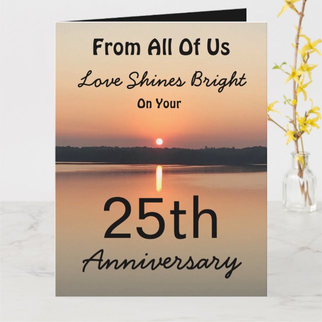 BIG 25th Anniversary From All Love Shines Bright Card (Yellow Flower)