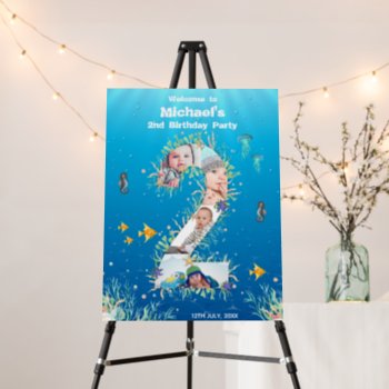 Big 2nd Birthday Under The Sea Photo Welcome Foam Board by SorayaShanCollection at Zazzle