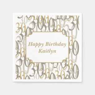 Big 30 Personalized Birthday Party Paper Napkins