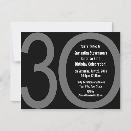 Big 3-0 Birthday Party Invitations