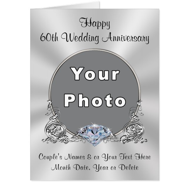 BIG 3 feet by 4 feet PHOTO 60th Anniversary Cards (Front)