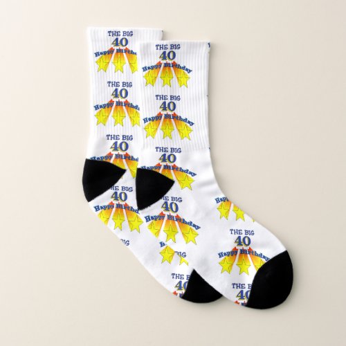 Big 40 Happy Birthday Socks