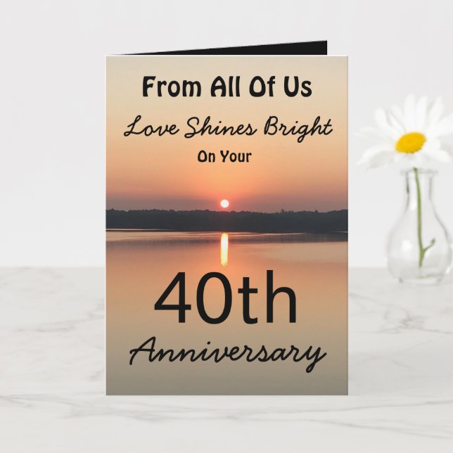 BIG 40th Anniversary From All Love Shines Bright Card (Small Plant)