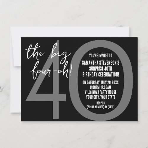 Big 4-0 Birthday Party Invitations