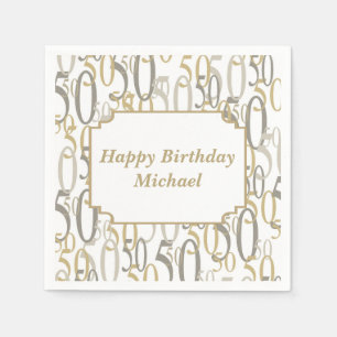 Big 50 Personalized Birthday Party Napkins