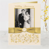 BIG 50th Anniversary Photo Guest Signing Card (Yellow Flower)