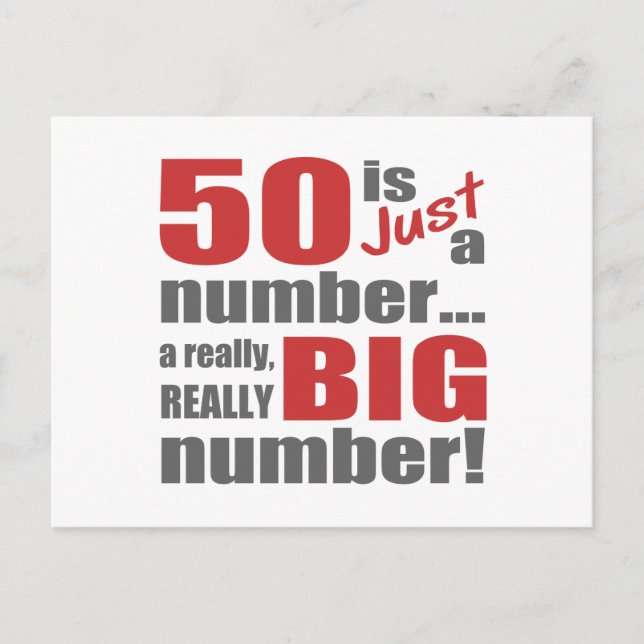 Big 50th Birthday Postcard (Front)