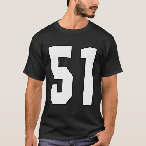 Big 51 Jersey Number 51 Uniform Biggest Fan Favori T_Shirt