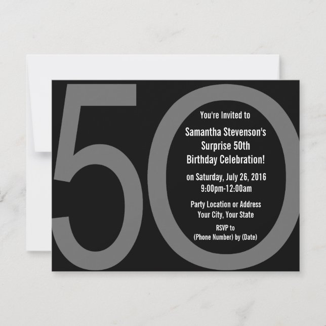 Big 5-0 Birthday Party Invitations (Front)