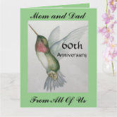 Happy 60th Anniversary Card Diamond, 2 Love Birds, Zazzle