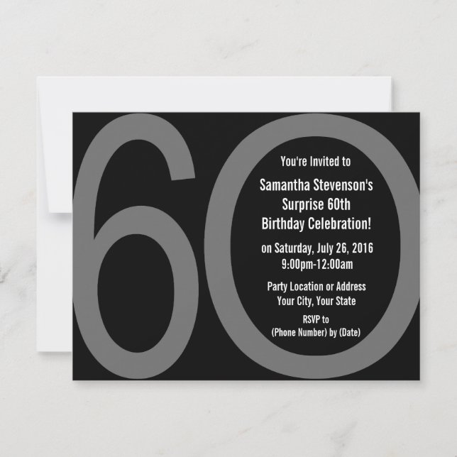 Big 6-0 Party Invitations (Front)