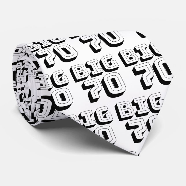 BIG 70 Seventieth Birthday 70th Neck Tie (Rolled)