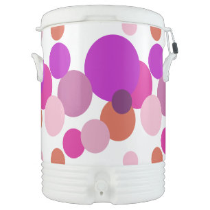 Big 70s polka dots in purple beverage cooler