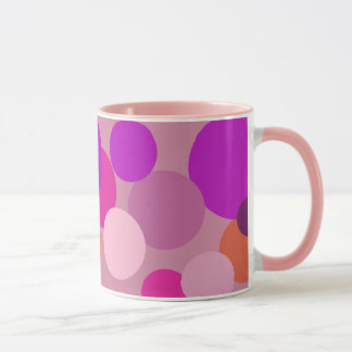 Big 70s polka dots in purple mug